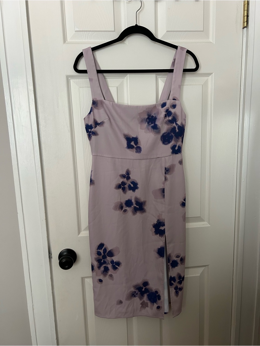 Babaton Lilac Midi Dress with Floral Prints